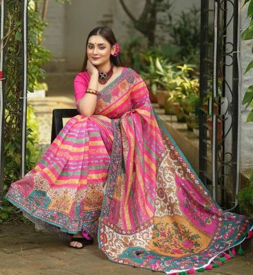 Chanderi Silk Digital Print Saree_img_2