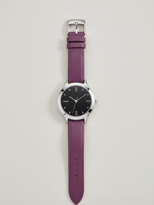 TIMEX  Black Dial Genuine Leather Strap Analog Watch - For Women_img_1