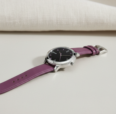 TIMEX  Black Dial Genuine Leather Strap Analog Watch - For Women_img_2