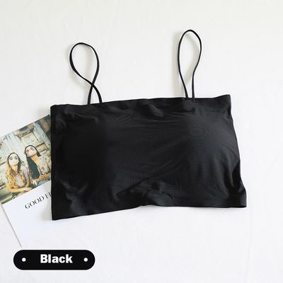 Ice Silk Crop Tops For Women Soft No Wire One-Piece Brassiere Seamless Beauty Bra Summer Wrap Chest Female Lingberries Bandeau Top_img_2