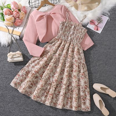 Imported🌸 Girls' Floral Dress & Jacket Set – Spring/Autumn Two-Piece Outfit_img_0