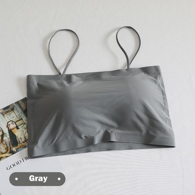Ice Silk Crop Tops For Women Soft No Wire One-Piece Brassiere Seamless Beauty Bra Summer Wrap Chest Female Lingberries Bandeau Top_img_4