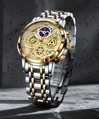 LIGE 8942 Men Military Sport Wrist Watch Gold Quartz Steel 30ATM Waterproof Date Male Clock Sport Watches Relogio Masculino2022_img_0