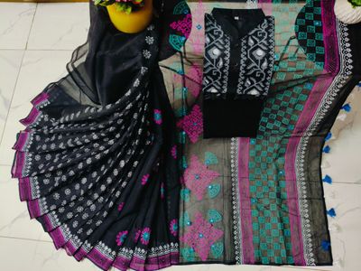 Premium Half Silk Saree & Panjabi -28_img_0