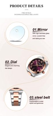 Curren 9095 Ladies Chain Watch- Purple Dial- Rose Golden Bezel- Silver+Rose Golden Chain- TF Code CR947CF_img_5