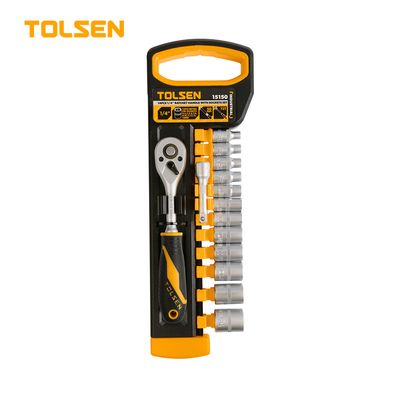TOLSEN 14 Pcs 1/4" Ratchet Handle with Socket Set Industrial Series 15150_img_0