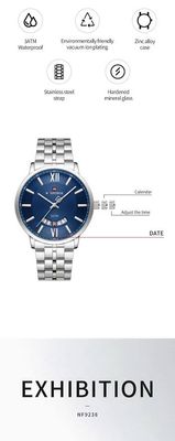 Naviforce 9238 Gents Chain Watch- Blue Dial- Silver Bezel- Silver Chain- TF Code NF935CM_img_5