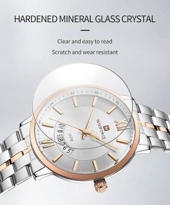 Naviforce 9238 Gents Chain Watch- Silver Dial- Rose Golden Bezel- Silver+Rose Golden Chain- TF Code NF936CM_img_3