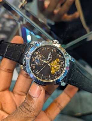 Tissot Auto Black Belt Silver Case Black Dial B_img_0