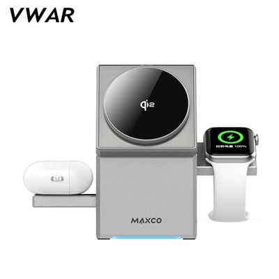 Maxco MW11 Qi2 3-in-1 MagSafe Wireless Charger – Auto-Rotating Phone Dock, 15W Fast Charging for iPhone, Apple Watch & AirPods_img_2