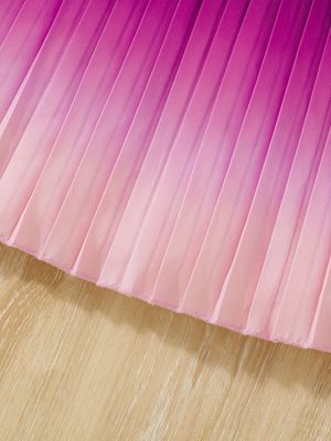 Imported 🌈 Girls' Gradient Summer Dress – Korean Style Pleated Vest_img_5