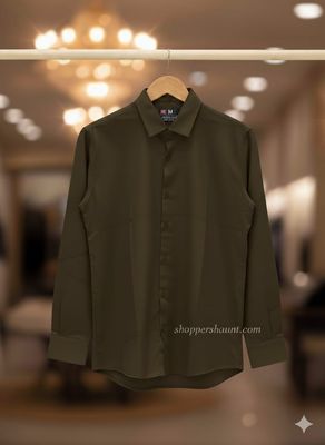 Micro stitch shirt- Dark brown (Premium)_img_0