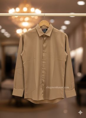 Micro stitch shirt- Camel_img_1