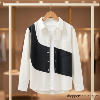 ডিমান্ডিং ডিজাইন শার্ট ব্লাক এন্ড হোয়াইট কম্বাইন্ড (ঈদ কালেকশন ২০২৫)