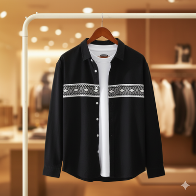 Trendy black block print shirt 1019_img_0