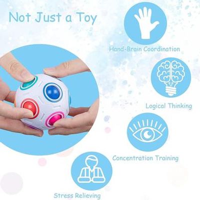 Rainbow Ball Magic Cube Fidget Toy Puzzle Magic Rainbow Ball Puzzle Fun Fidget_img_2