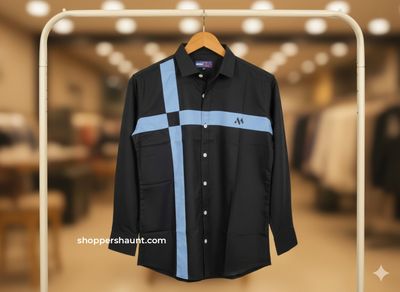 New trendy Block print shirt Black_img_0