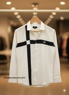 প্রিমিয়াম পিওর কটন ব্লক প্রিন্ট শার্ট (সাদা)_img_0