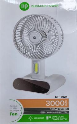 DP 7624 Rechargeable Portable USB Table Fan With LED Light_img_3
