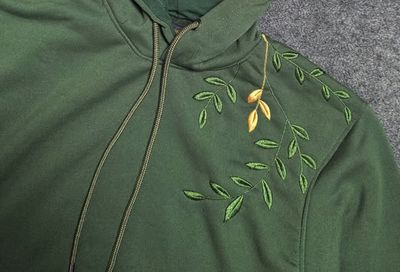 Premium oversized embroidery hoodie Black & Bottle green colour_img_1