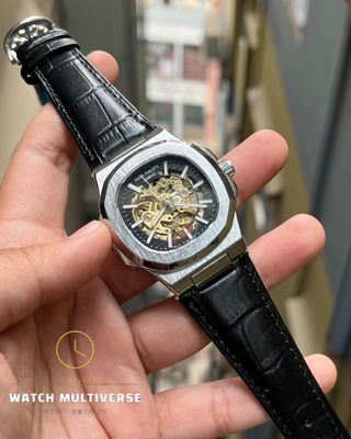PATEK PHILLIPE Silver Black Belt_img_3