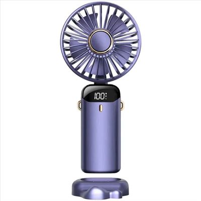 Portable Rechargeable Personal Fan – 5000mAh | LED Display | 5 Speed | 90° Adjustableচরম গরমে স্টাইল ও ঠান্ডা দুটোই একসাথে! 🔋💨🌟_img_1