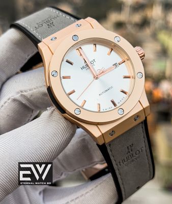 HUBLOT AUTOMOTIC GRAY VELVET BELT RG CASE WHITE DIAL_img_0