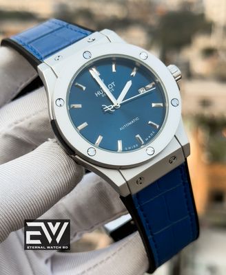 HUBLOT AUTOMOTIC BLUE BELT SILVER CASE BLUE DIAL_img_0