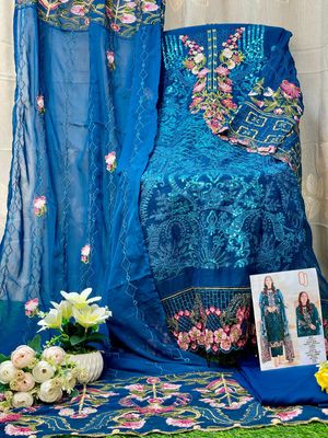 Semi –Embroidery & Sequence Work Party dress_img_1