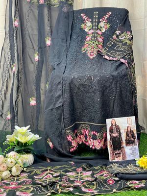 Semi –Embroidery & Sequence Work Party dress_img_2