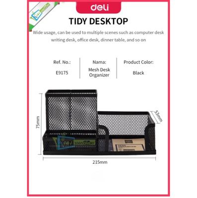 Deli Desk Organizer Durable Mesh Steel 9175 215 x 75 x 53mm_img_0