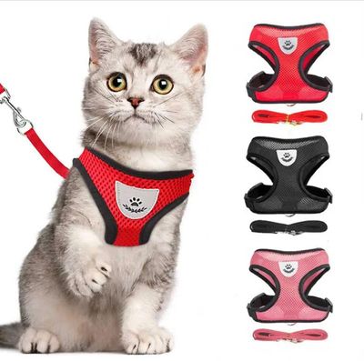 (S Size) Cat Pet Kitten Cats/Small Dog Puppy Jacket Harness & Leash Breathable Reflective_img_0