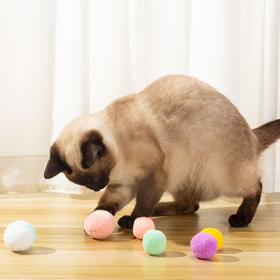 12pcs Cat Puppy Plush Ball Doll Interactive Teething Toy Bite Resistance Pet Supplies_img_0