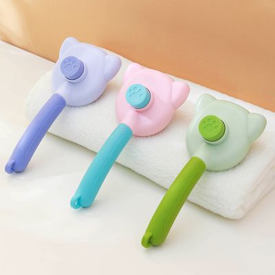 Cat Shape Pet Push Brush Automatic Plastic Shedding Hair Remove Tool Dog Cat Loose Hair Comb For Pet Faces Fur Nozzle Grooming_img_0