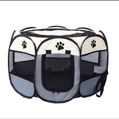 (Medium Size) Portable Folding Pet tent Dog House Cage Dog Cat Tent Playpen Puppy Kennel Easy Operation Octagon Fence Easy House for cat and dog_img_0