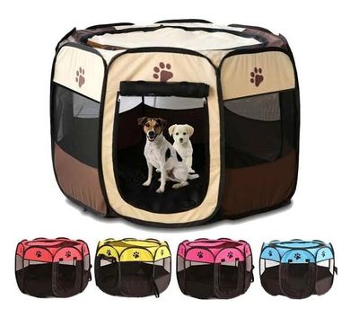 (Large Size)Portable Folding Pet tent Dog House Cage Dog Cat Tent Playpen Puppy Kennel Easy Operation Octagon Fence Easy House for cat and dog_img_0