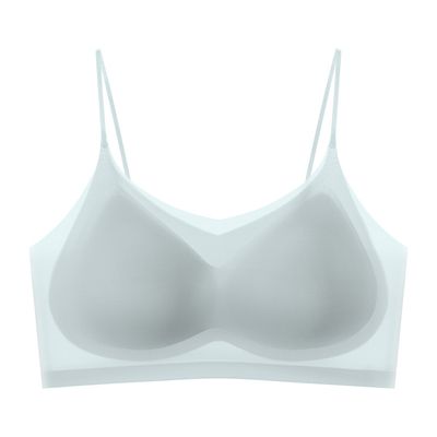 Ultra Thin Ice Silk Seamless Underwear Women Plus Size Sexy Top Soft Breathable Wireless Solid Lingerie Gathered Invisible Padded Bra_img_10
