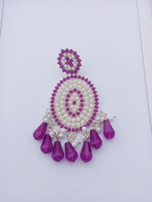 "Purple & Pearl Teardrop Earrings"_img_2