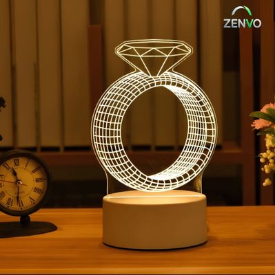 GearUP Acrylic Multicolor Night Lamp White (Diamond Ring)_img_0