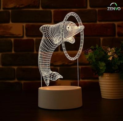 GearUP Acrylic Multicolor Night Lamp White(Dolphin)_img_0