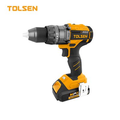 Tolsen 20V Li-ion Brushless Cordless impact Drill 13mm With 14pcs accessories & including 2 battery and Charger Model 87254_img_0