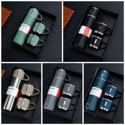3 in 1 Vacuum Insulated Thermal Flask Set With Cup Set_img_0