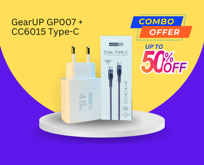 GearUP GP007 45W Fast PD Charger & GearUP CC6015 Type-C to C 60W PD cable Combo_img_0