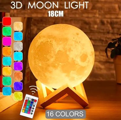 Rechargeable 3D Moon Lamp With Remote -18 CM_img_0