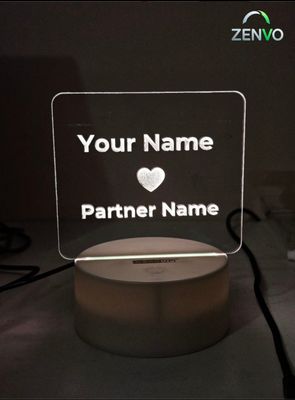 Customizable Love Acrylic Lamp (X Love Y) – Black_img_0