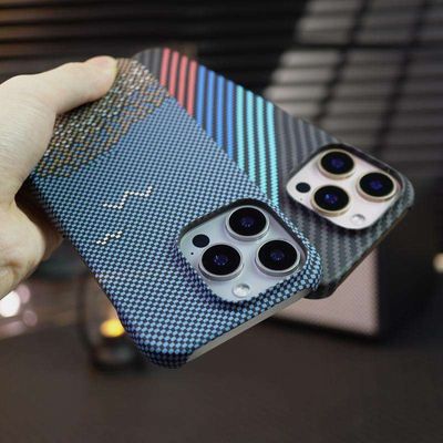Luxury kevlar Carbon Fiber Texture Case for iPhone iPhone Case Ultra Thin light Aramid Fiber PC Cover_img_3