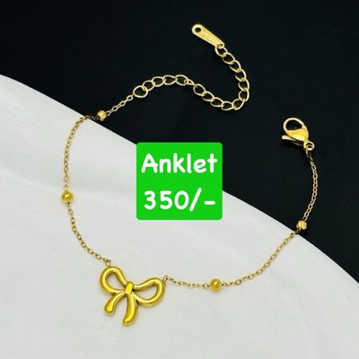 High quality bow design gold plated anklet_img_1