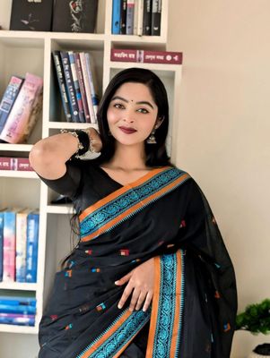 Handloom black blue par saree_img_4