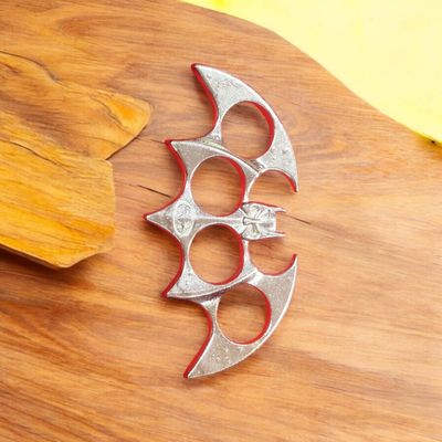 BATMAN Dark Knight High Quality Arrival EDC Brass Knuckles Ring Alloy Knuckles Tactical Survival Multi-Functional Self Defense Tool Knife Blade Paper Weight_img_1