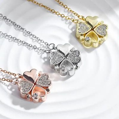Love Heart Magnetic Pendant Chain Necklace_img_0